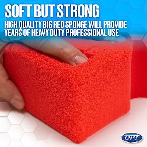 Optimum Big Red Sponge – The Original Made in USA Crosscut Rinseless Sponge - Safe for All Paint Types, Use for No Rinse Vehicle Wash and Car Wash Soap thumbnail 3