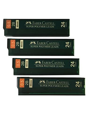 Faber-Castell 0.5mm 2B Mechanical Pencil Refills | 96 Leads in 4 Tubes, Compatible with 0.5mm Pencils thumbnail 1