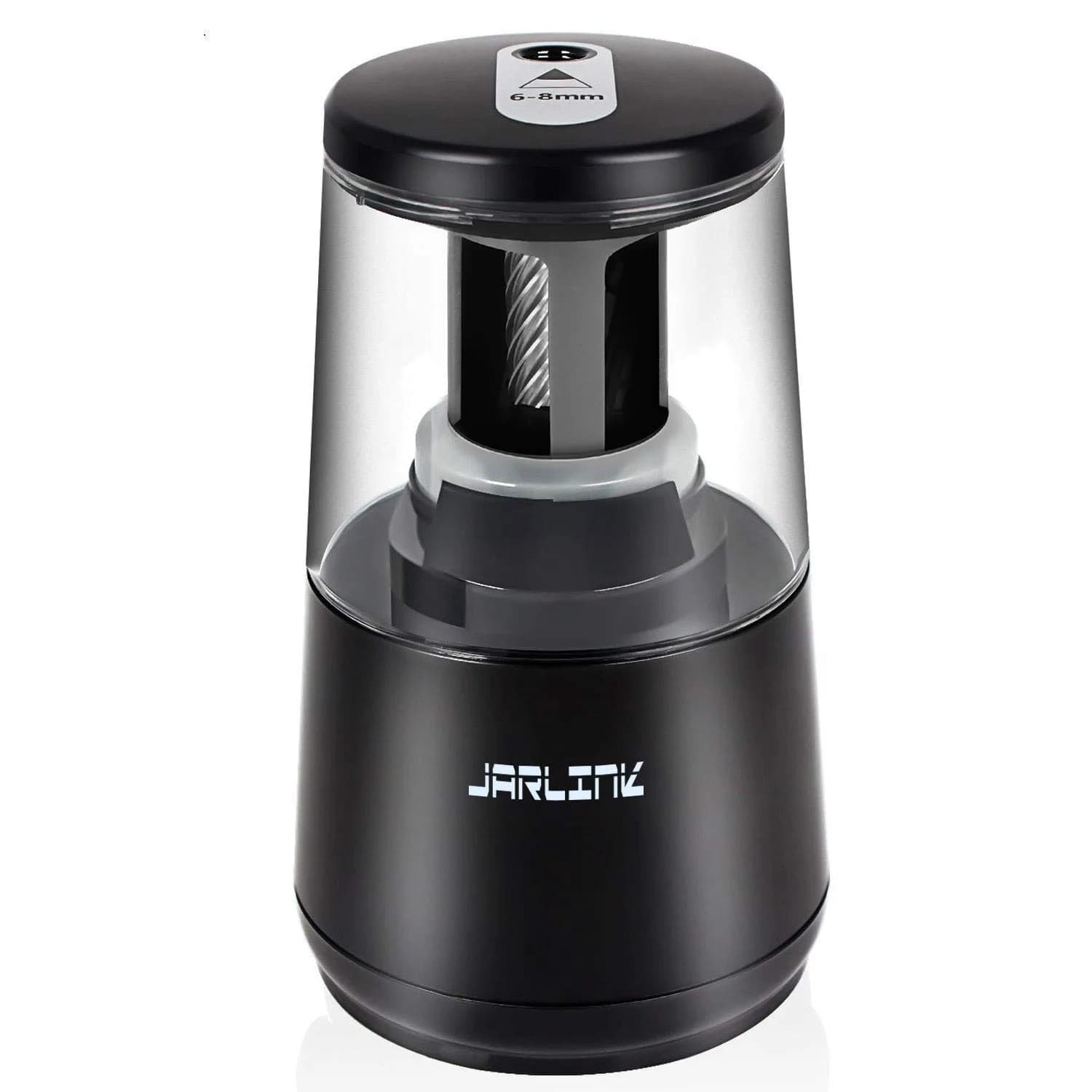 JARLINK Electric Pencil Sharpener Heavy Duty Helical Blade Auto Stop 16.2 cm (5.2" x 3.2" x 3.2") | Sharpens Pencils in 5-10 Seconds — Black