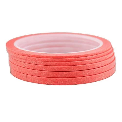 JINBING Washi Masking Tape for DIY Nail Arts & Pattern Making | 6 Rolls, Pink, 25m Each thumbnail 1