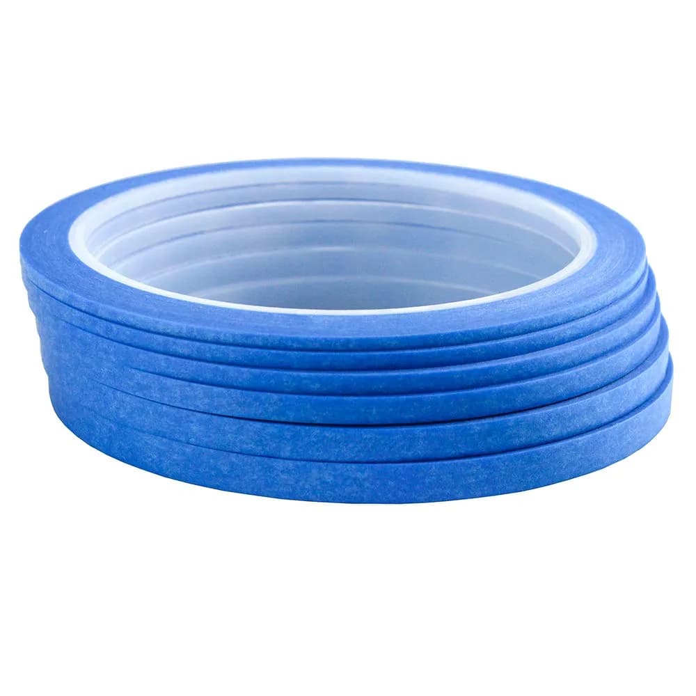 JINBING Blue Washi Masking Tape Set 6 Rolls, 25m (82ft) Each | DIY Nail Art & Craft Tape - main product image