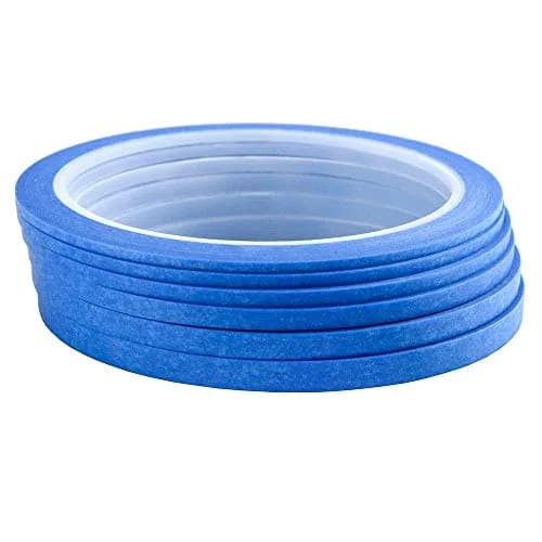 JINBING Blue Washi Masking Tape Set 6 Rolls, 25m (82ft) Each | DIY Nail Art & Craft Tape thumbnail 1