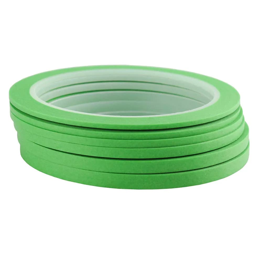 JINBING Purple Washi Masking Tape Set | 5 Rolls, 2mm-6mm Widths, 25m Length Each | DIY Nail Art & Crafting — Green