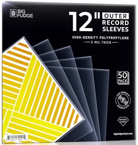 Big Fudge 12" Vinyl Record Outer Sleeves 50 Pack | Crystal Clear Polypropylene LP Album Protection thumbnail 1