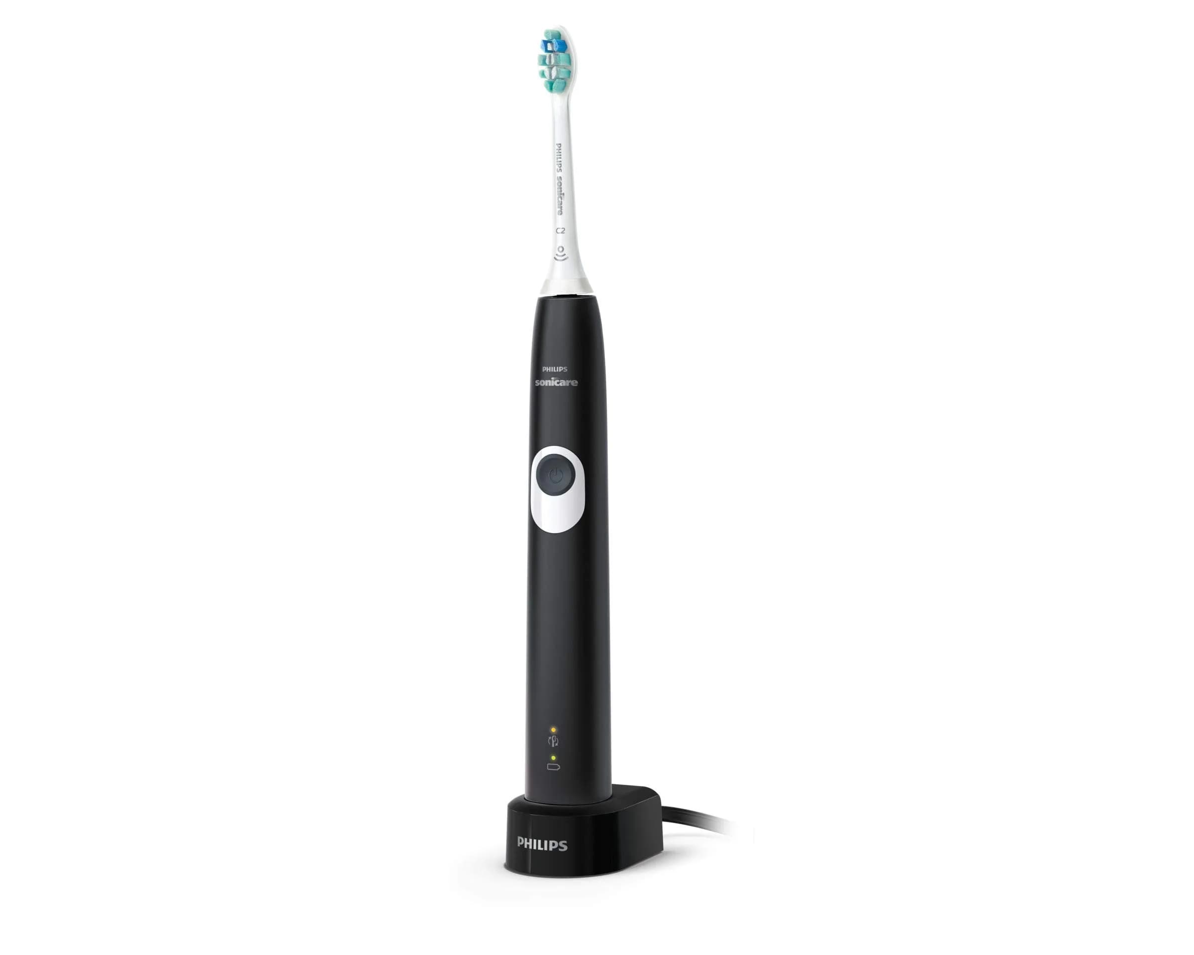 Philips Sonicare ProtectiveClean 4100 Rechargeable Electric Power Toothbrush, Pink, 1 Count | Gentle Clean with Pressure Sensor — Black