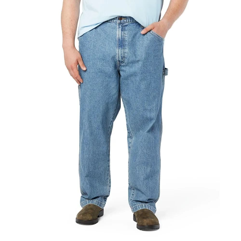 Levi Strauss Signature Gold Men's Carpenter Jeans, Light Indigo, 116.8cm (46W) x 76.2cm (30L) | Relaxed Fit Workwear