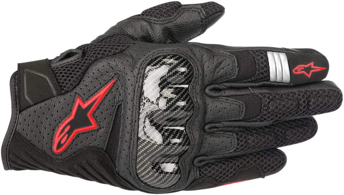 Alpinestars SMX 1 Air V2 Motorcycle Gloves XX-Large Black/Red Fluorescent | CE Certified Street Riding — Black/Red Fluorescent