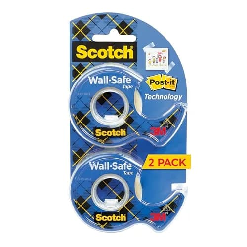 Scotch Wall-Safe Tape 2 Rolls | Sticks Securely, Removes Cleanly, Invisible, Photo Safe thumbnail 1
