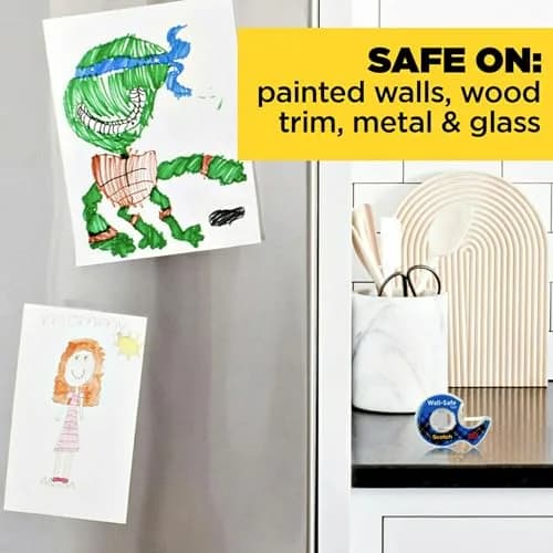 Scotch Wall-Safe Tape 4 Rolls | Sticks Securely, Removes Cleanly, Invisible, Photo Safe thumbnail 8