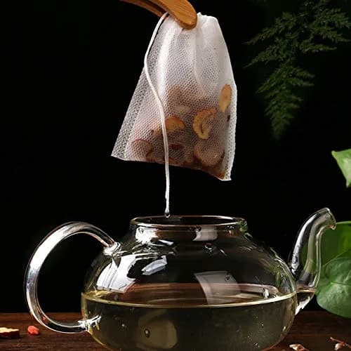 fenshine Disposable Tea Bags 200 pcs | Non-Woven Fabric, Drawstring, 7x9cm, Safe & Portable thumbnail 4