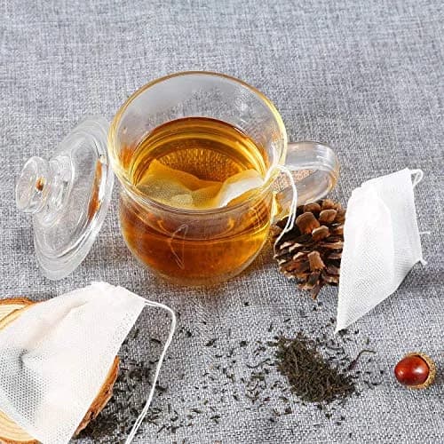 fenshine Disposable Tea Bags 200 pcs | Non-Woven Fabric, Drawstring, 7x9cm, Safe & Portable thumbnail 6