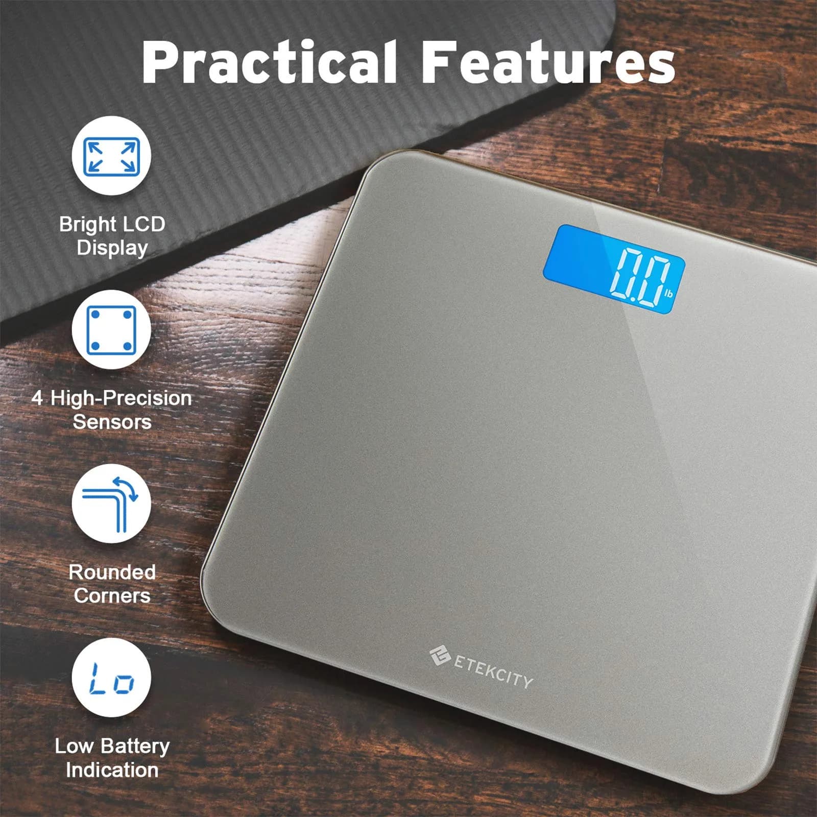 Etekcity Digital Bathroom Weight Scale with Backlight Display | Accurate High Precision Measurements thumbnail 4