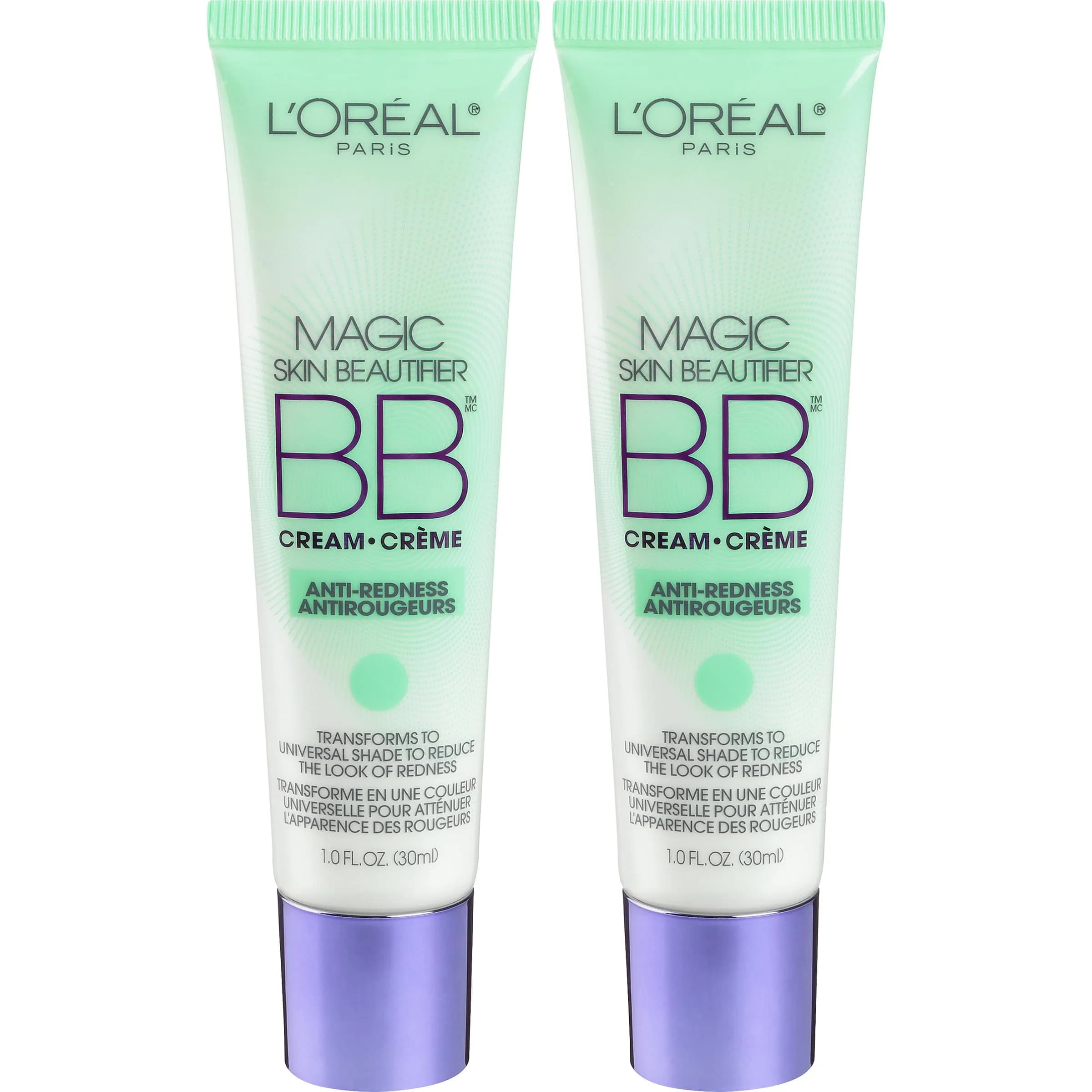 L'Oreal Paris Magic BB Cream Anti-Redness, 1 fl oz, Pack of 2 | Hydrating Skin Beautifier