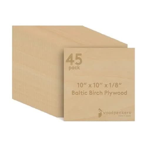 Woodpeckers Baltic Birch Plywood 10" x 10" | 3 mm 1/8 Craft Wood, B/BB Grade, Stronger Than Basswood thumbnail 1