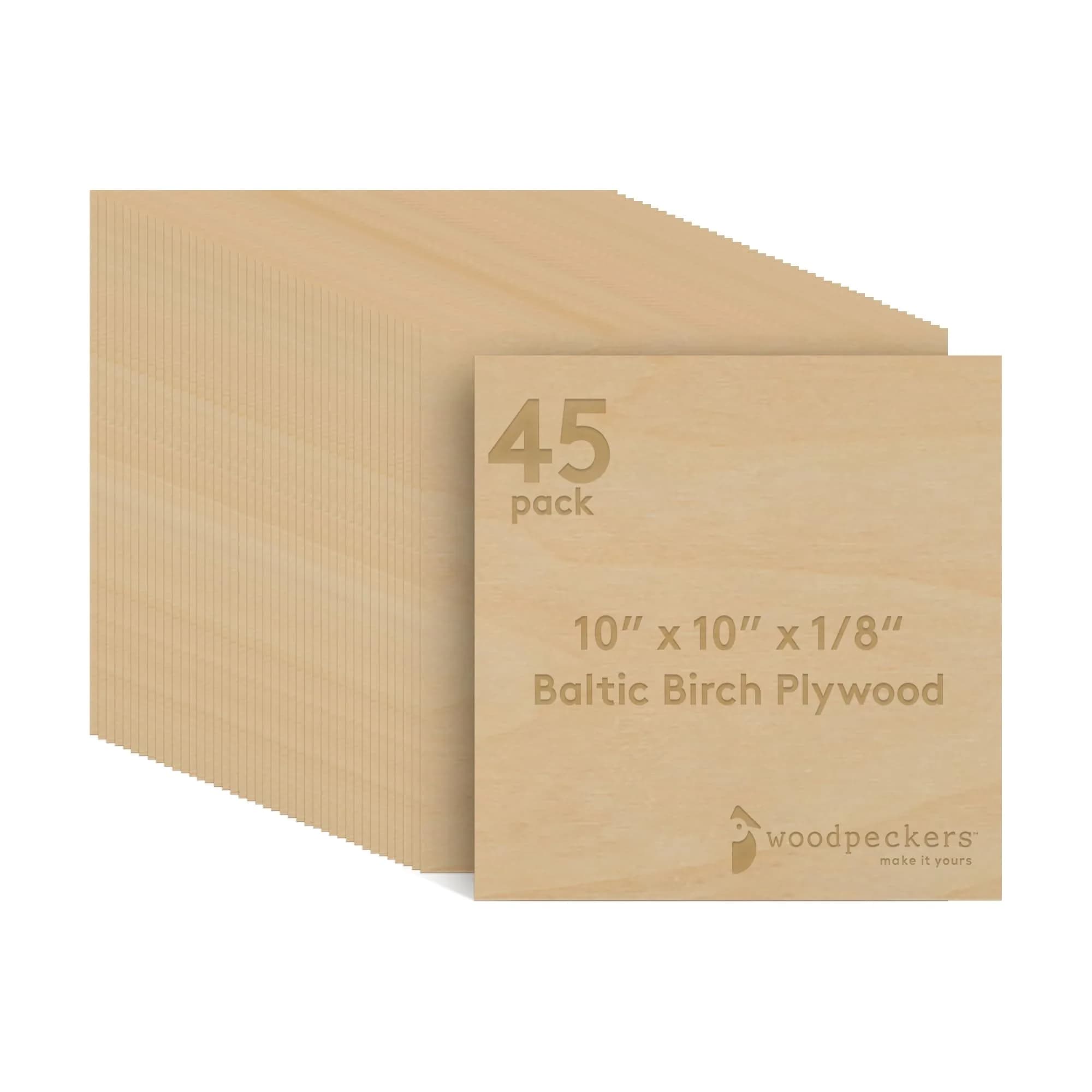 Woodpeckers Baltic Birch Plywood 8" x 8" 1/8" Thick | Strong, Smooth & Perfect for Crafts — 10" x 10", 1/8" thick