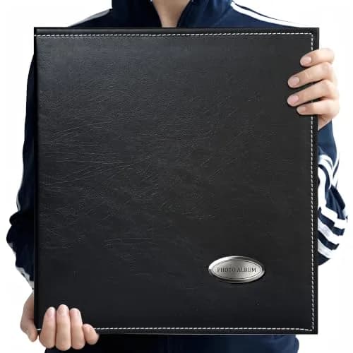 Zoview Self-Adhesive Photo Album Black Leather Cover 33.5cm (13.2in) | Holds 40 Pages of Various Photo Sizes thumbnail 1