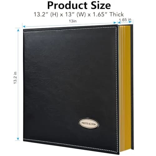 Zoview Self-Adhesive Photo Album Black Leather Cover 33.5cm (13.2in) | Holds 40 Pages of Various Photo Sizes thumbnail 7