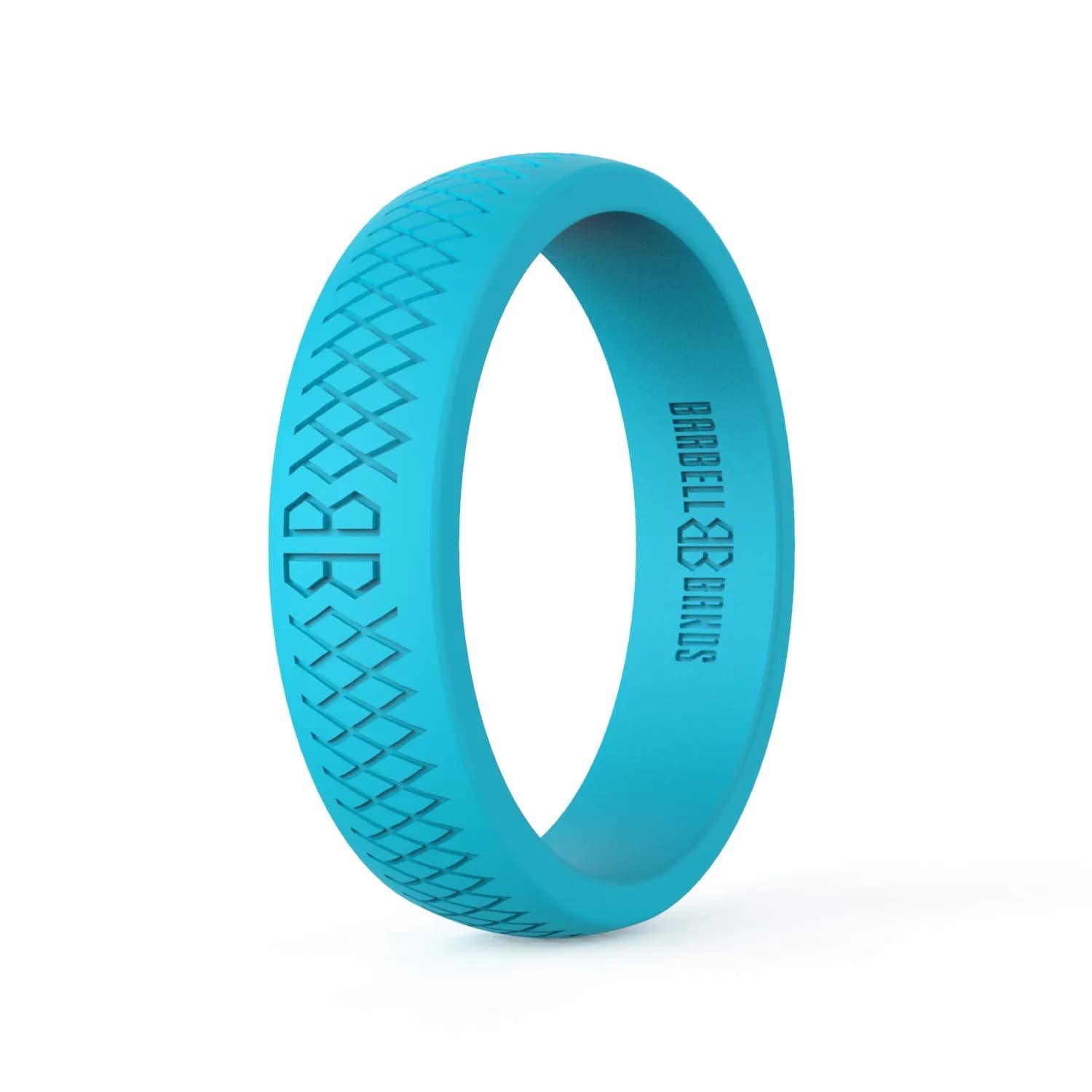 Barbell Bands Mint Silicone Wedding Ring | Size 4 (5.5mm Width) | Safe for Fitness & Work — Aqua / 9