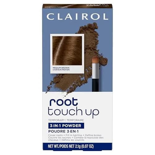 Clairol Root Touch-Up Powder Medium Brown | 0.07 oz (2 g) | Instantly Covers Roots & Defines Brows thumbnail 1