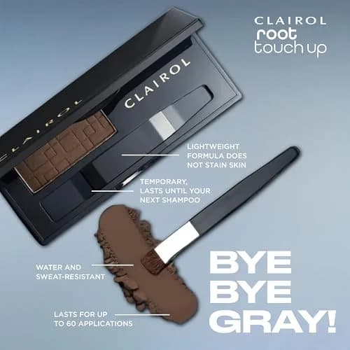 Clairol Root Touch-Up Powder Dark Brown Hair Color | Ammonia Free | Instantly Cover Roots + Define Eyebrows | 2.1g (0.07 Oz) thumbnail 8