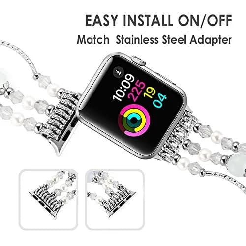 Simpeak Beaded Bracelet Band Compatible with Apple Watch Series 11/10 42mm | Fashion Elastic Strap for Women thumbnail 4