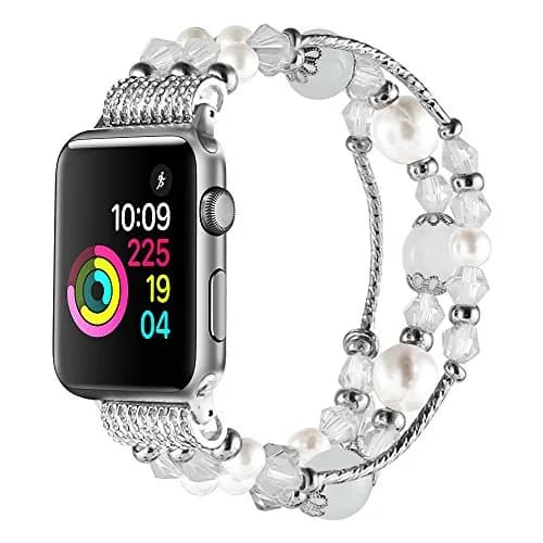 Simpeak Beaded Bracelet Band Compatible with Apple Watch Series 11/10 42mm | Fashion Elastic Strap for Women thumbnail 2