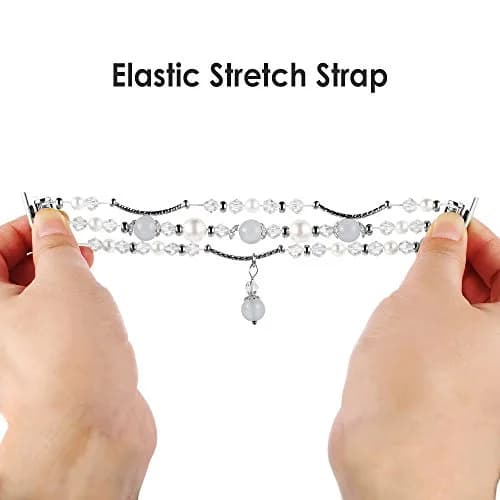 Simpeak Beaded Bracelet Band Compatible with Apple Watch Series 11/10 42mm | Fashion Elastic Strap for Women thumbnail 3