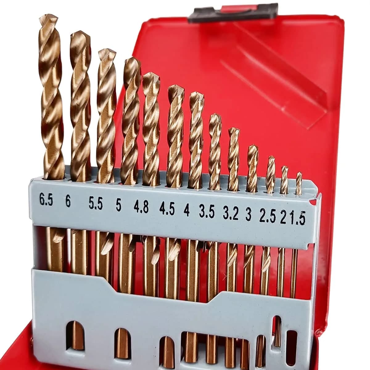HYMNORQ 13-Piece M35 Cobalt Steel Drill Bit Set, Metric 1.5mm - 6.5mm | Professional Grade for Hard Metals