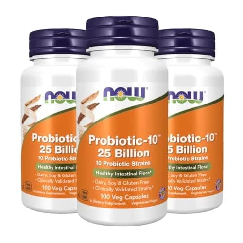Now Foods Probiotic-10 25 Billion | 100 Count (Pack of 3) for Digestive Support in India thumbnail 1