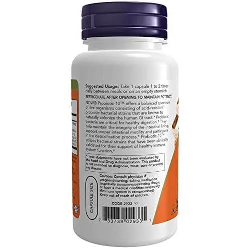 Now Foods Probiotic-10 25 Billion | 100 Count (Pack of 3) for Digestive Support in India thumbnail 3