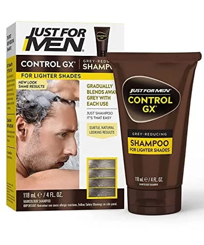 Just for Men Control GX Grey Reducing Shampoo Blonde & Medium Brown | Gradually reduces grey, natural look, 5 Fl Oz thumbnail 1