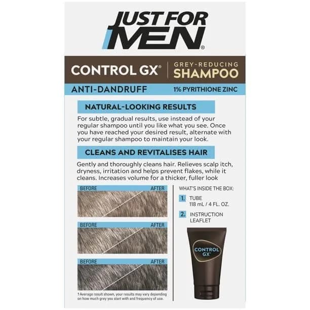 Just for Men Control GX Grey Reducing Shampoo Blonde & Medium Brown | Gradually reduces grey, natural look, 5 Fl Oz thumbnail 5