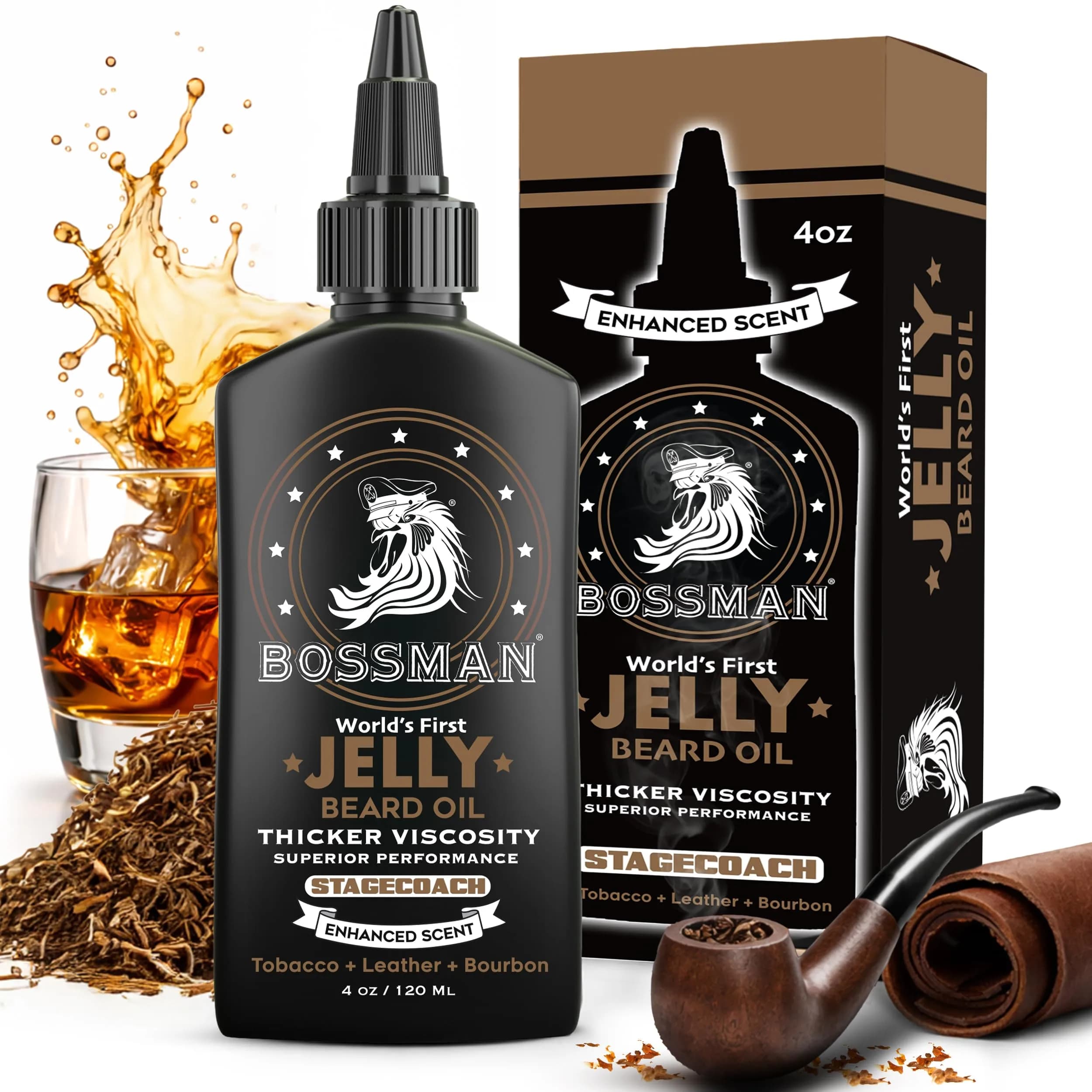 Bossman Jelly Beard Oil Magic Scent 118ml (4 Fl Oz) | Thicker Formula for Fuller, Healthier Beard — Stagecoach Beard Oil
