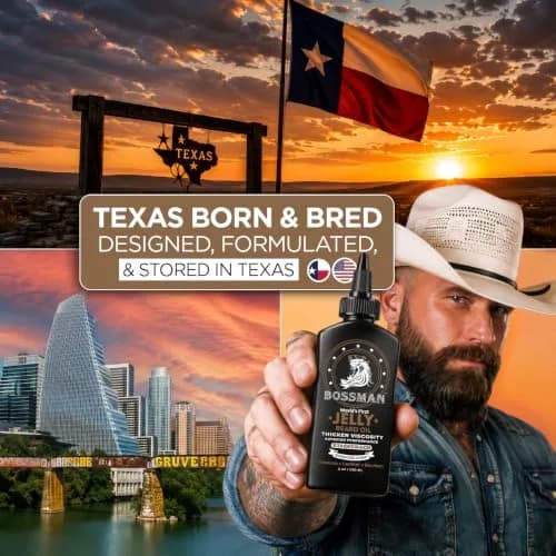 Bossman Jelly Beard Oil 4 oz | Thicker Formula, Texas Made, Stagecoach Scent, Alcohol-Free thumbnail 4