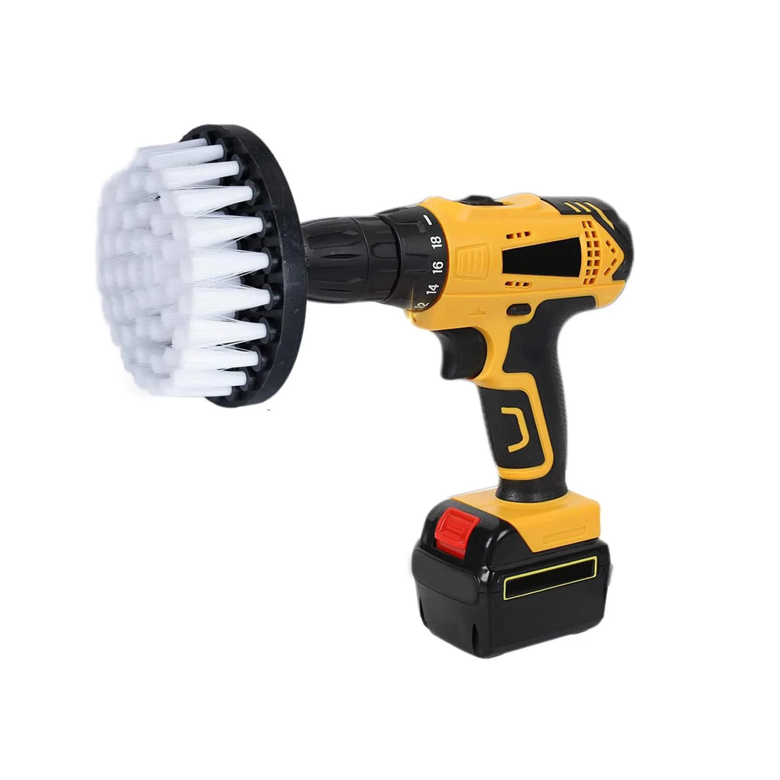 HIFROM 4-inch Soft Bristle Drill Brush Attachment | Cleans Carpets, Upholstery, Leather & Glass - main product image