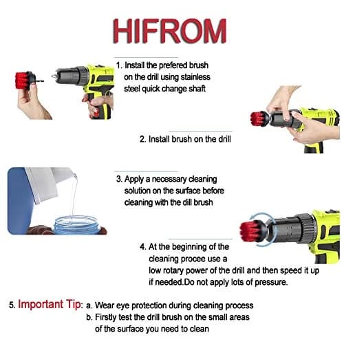 HIFROM 4-inch Soft Bristle Drill Brush Attachment | Cleans Carpets, Upholstery, Leather & Glass thumbnail 9