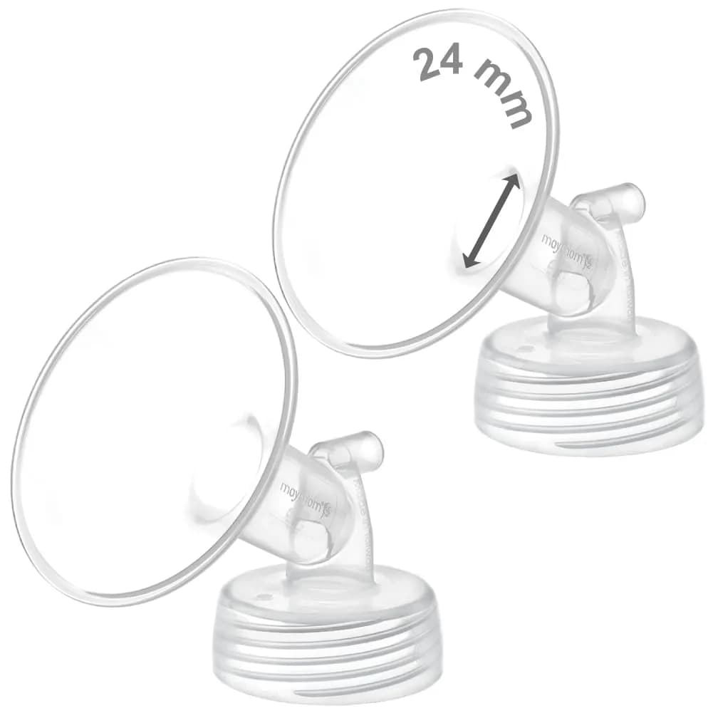 Maymom Widemouth Flange 19mm for Spectra S1/S2 Pumps | BPA-Free, FDA Compliant Plastic — Two Flanges Clear