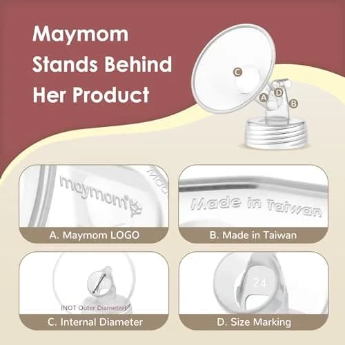 Maymom Wide Neck Pump Flanges for Spectra S1/S2 Pumps (24 mm, 2-Pack) | BPA-Free Replacement Parts for Indian Mothers thumbnail 4
