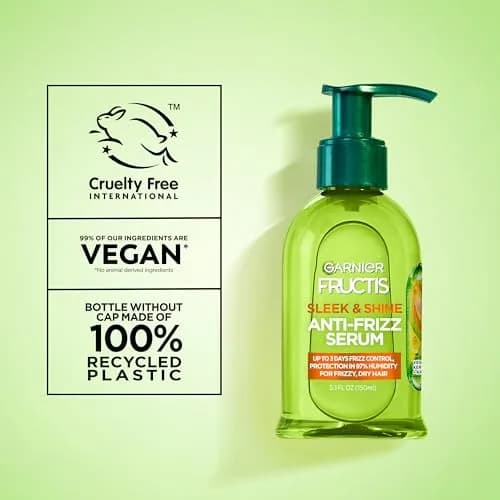 Garnier Fructis Sleek & Shine Anti-Frizz Hair Serum 156ml (5.1 Fl Oz x2) | 72-Hour Frizz Control for Dry Hair thumbnail 8