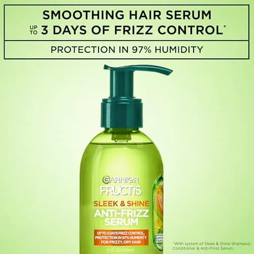 Garnier Fructis Sleek & Shine Anti-Frizz Hair Serum 156ml (5.1 Fl Oz x2) | 72-Hour Frizz Control for Dry Hair thumbnail 2