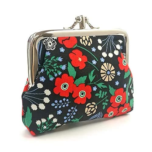 Sanxiner Cute Floral Kiss-Lock Coin Purse 10.5cm (4.13in) | Vintage Style Change Holder with 2 Compartments thumbnail 2