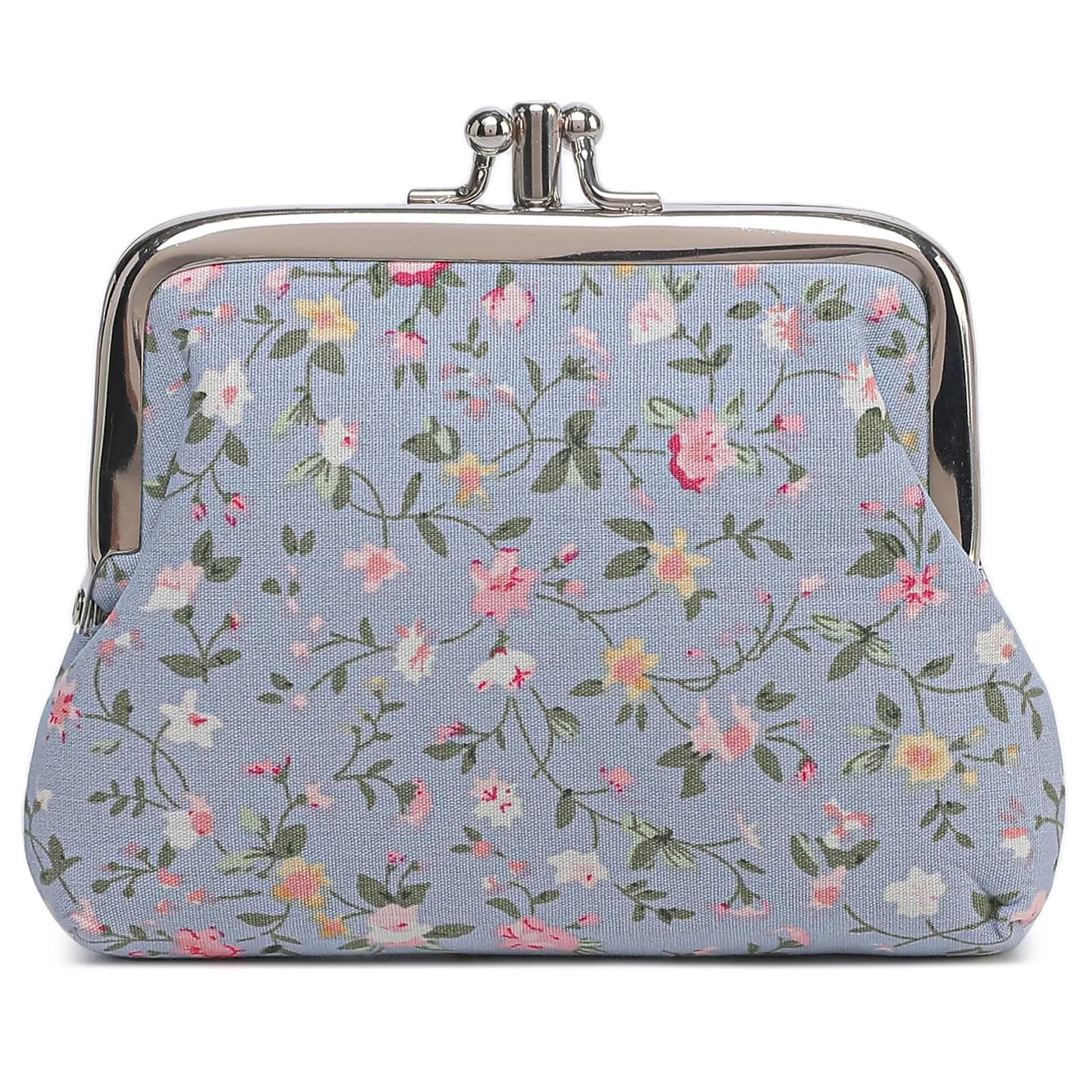 Sanxiner Cute Floral Kiss-Lock Coin Purse with 2 Compartments | 19.5cm (7.67in) x 12.7cm (5in) x 1.8cm (0.7in)