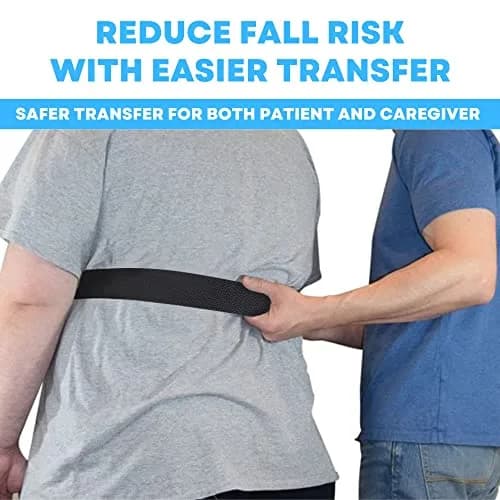 LiftAid Black Transfer and Gait Belt 152 cm (60 Inch) with Metal Buckle and Loop | Walking, Standing and Transfer Assist Aid for Seniors thumbnail 2