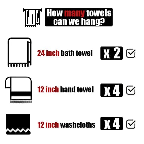 JQK Double Towel Bar 27 Inch (68.9 cm) Brushed Stainless Steel | Wall Mounted Bath Towel Rack with 24 Inch Usable Length thumbnail 9