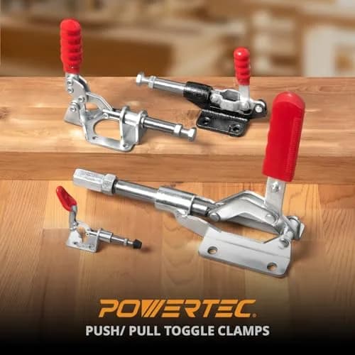 POWERTEC 20318 Push Pull Toggle Clamp 500 lbs Capacity 227 kg 6.4cm (2.5") Throat Depth | Heavy Duty Woodworking Hold Down Clamp thumbnail 7