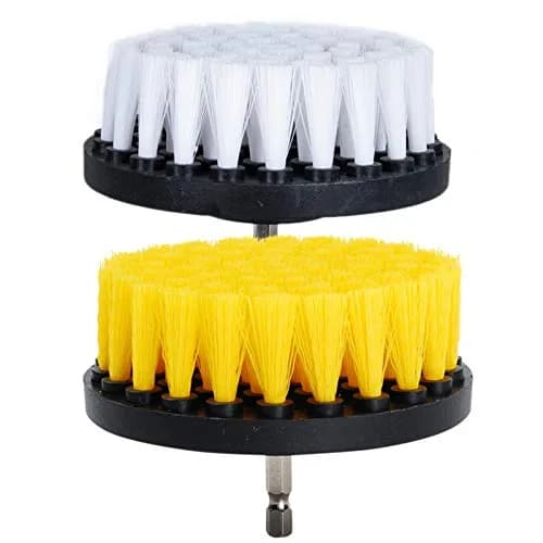 HIFROM Soft and Medium Drill Brush Set 4-inch | Cleans Tubs, Tile, Grout, Upholstery, Leather, Carpet thumbnail 1