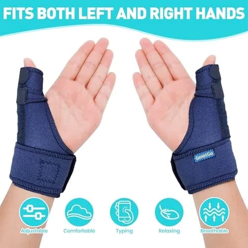 GenetGo Trigger Thumb Splint Brace - Blue, 1 Count | Universal Fit for Left or Right Hand thumbnail 4