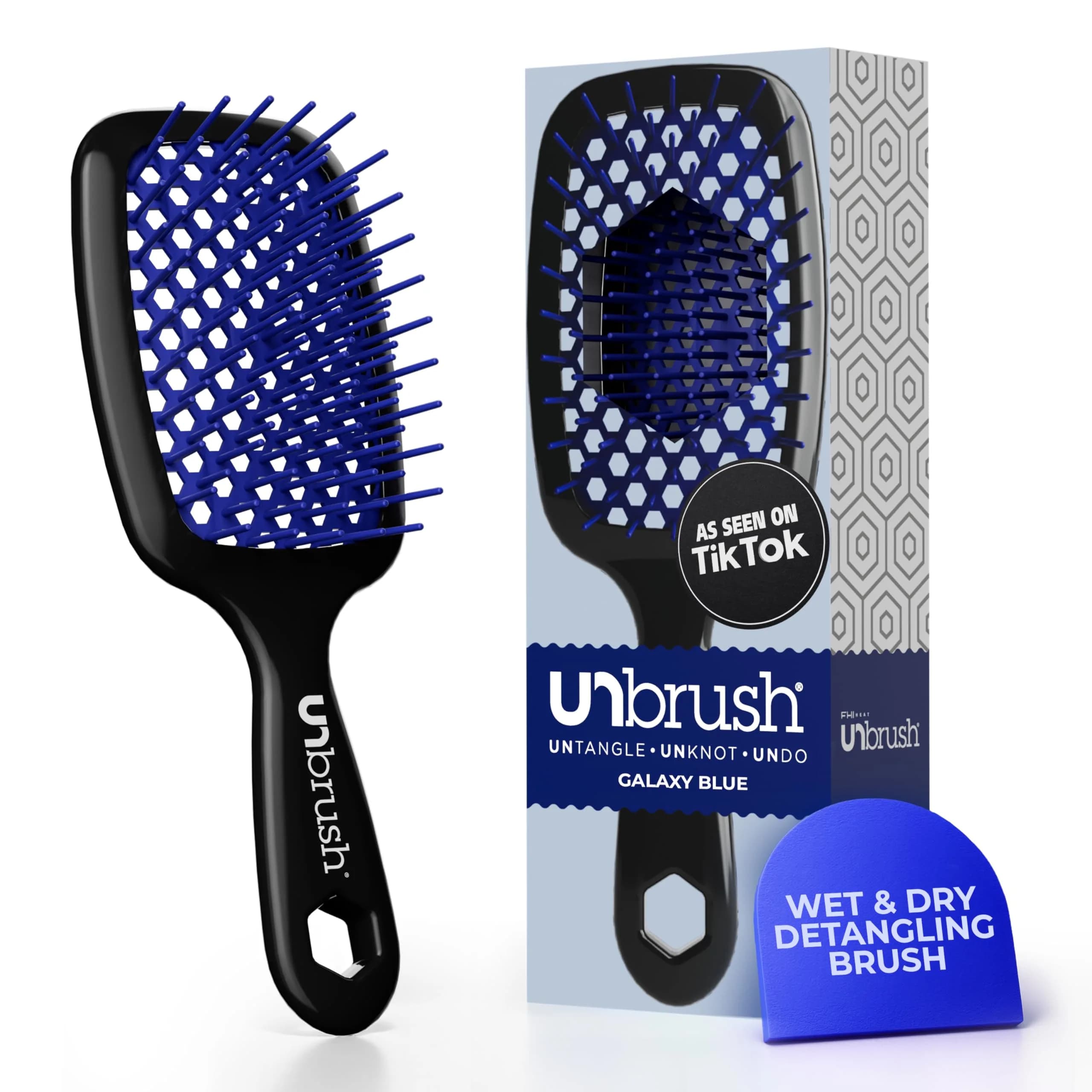 FHI Heat UNbrush Detangling Hair Brush Galaxy Blue | Pain-Free Wet & Dry Hair Care
