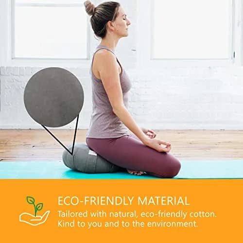 Sol Living Zafu Meditation Cushion 28" x 10" | Organic Cotton Support for Yoga & Meditation thumbnail 4