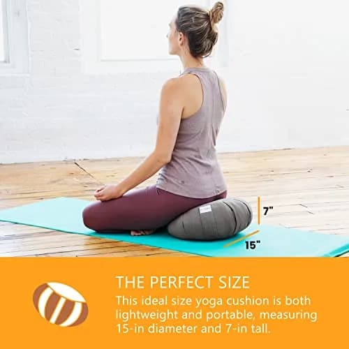 Sol Living Zafu Meditation Cushion 28" x 10" | Organic Cotton Support for Yoga & Meditation thumbnail 5